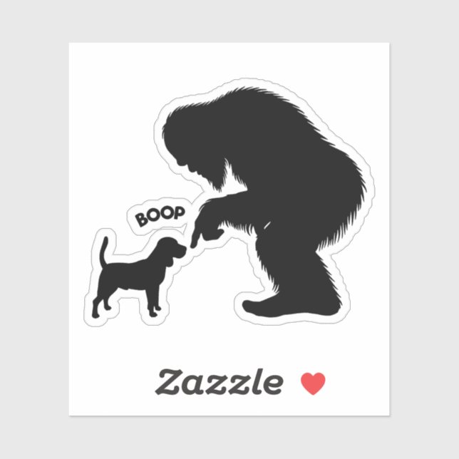 Pegatina Bigfoot Sasquatch Beagle Boop (Hoja)