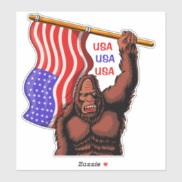 Pegatina Bigfoot Sasquatch Patriótico Bandera EEUU EEUU EEU