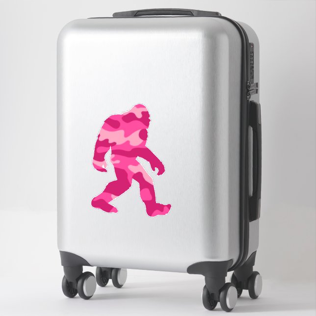 Pegatina Bigfoot Sasquatch Pink Camo (Maleta)