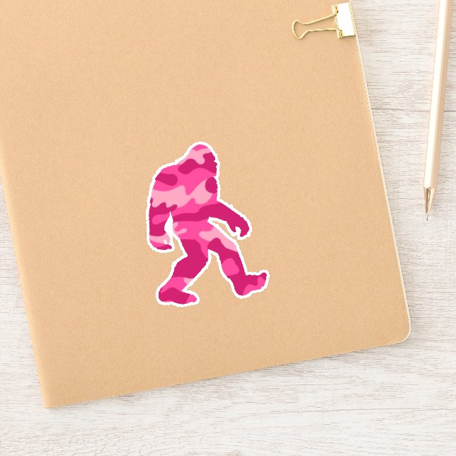 Pegatina Bigfoot Sasquatch Pink Camo (Cuaderno)