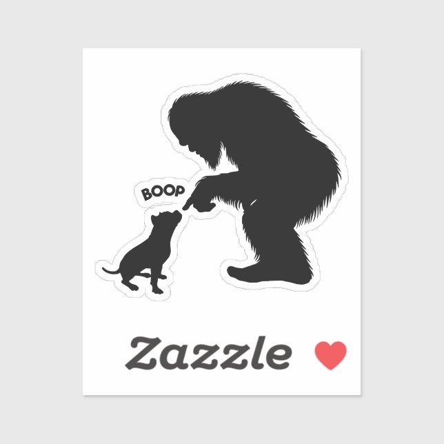 Pegatina Bigfoot Sasquatch Pitbull Boop (Hoja)