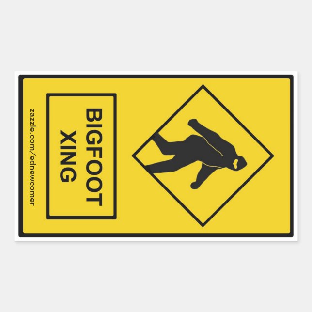 Pegatina Bigfoot Xing (Amarillo) (Anverso)
