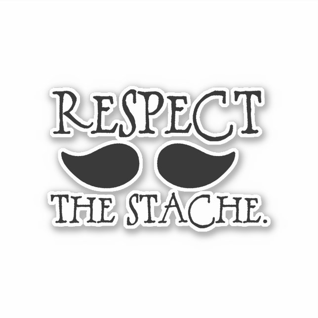 Pegatina Bigote Respetar el Bigote (Anverso)