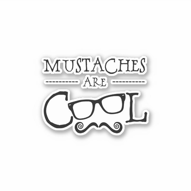 Pegatina Bigotes Gafas Cool (Anverso)