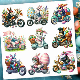 Pegatina Biker Bunnies Easter Set 1