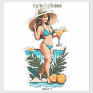 Pegatina Bikini Babe Gran Gorra - Gran Cocktail Thunder_Cov