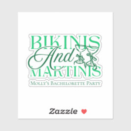 Pegatina Bikinis y Martinis – Despedida de soltera personal