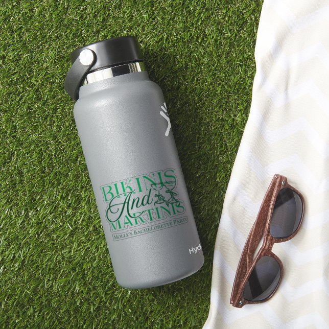 Pegatina Bikinis y Martinis - Partido Bachelorette Personal (HydroFlask Insitu)