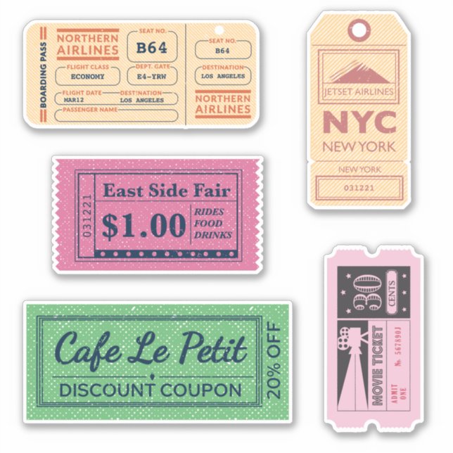 Pegatina Billetes de cine añejo a Guay (Anverso)