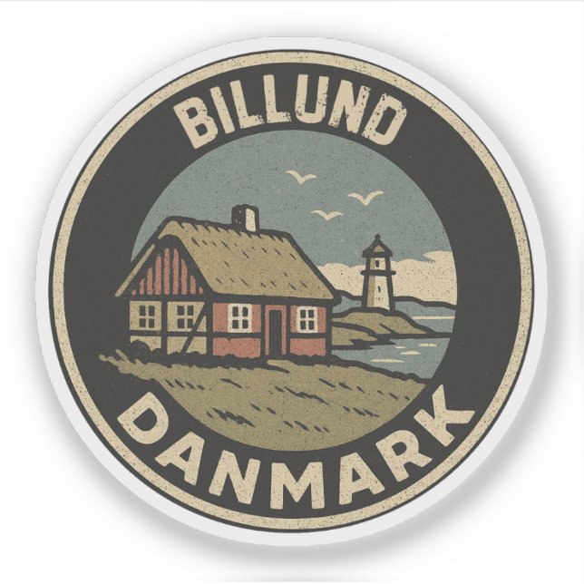 Pegatina Billund, Dinamarca Danmark  (Anverso)