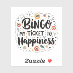 Pegatina Bingo es mi boleto a la felicidad juego de bingo d