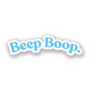 Pegatina Bip Bop Frase de Cita Divertida Azul
