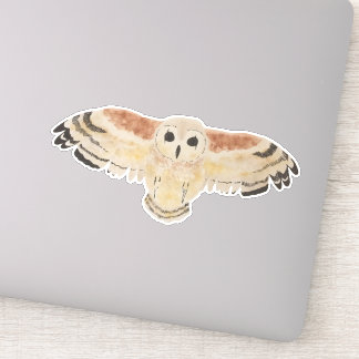 Pegatina Bird Marsh Owl acuarela