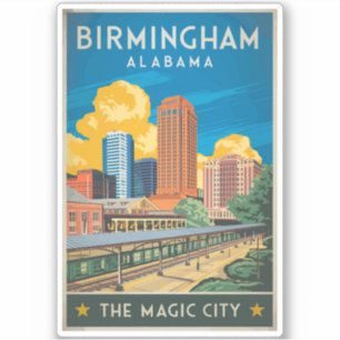 Pegatina Birmingham Alabama Viaje de arte