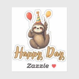 Pegatina Birthday Sloth Celebration