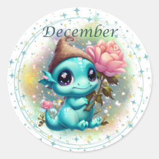 Pegatina Birthstone December Turquoise Dragon