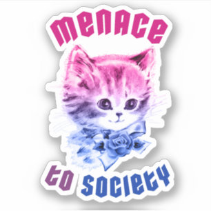 Pegatina Bisexual Menace Kitty