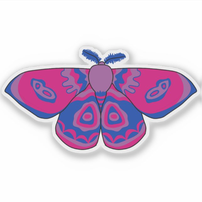 Pegatina Bisexual Pride Moth (Anverso)