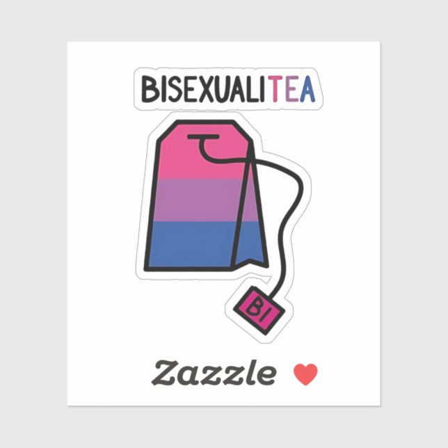 Pegatina BisexualiTEA Bi Orgullo Bandera Té Bisexual (Hoja)