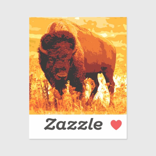 Pegatina Bison / Buffalo Square (Hoja)
