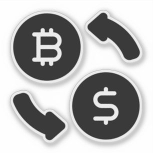 Pegatina Bitcoin a los iconos de los dólares estadounidense