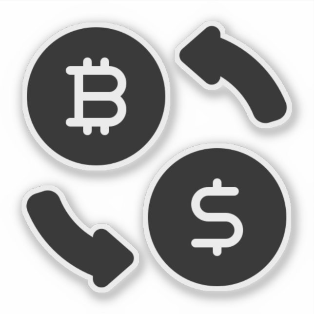 Pegatina Bitcoin a los iconos de los dólares estadounidense (Anverso)