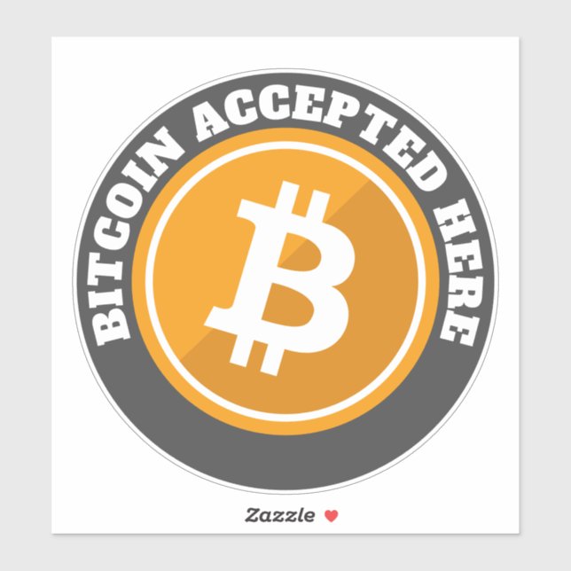 Pegatina Bitcoin aceptado aquí - criptodivisa digital (Hoja)
