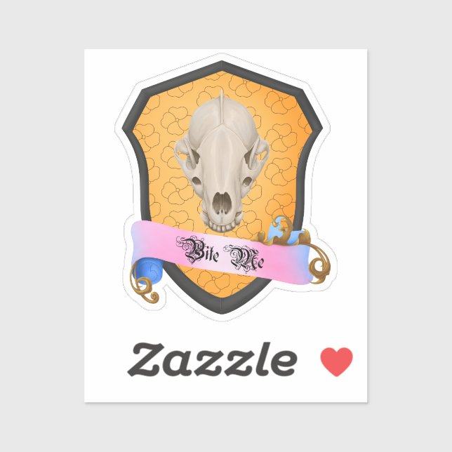 Pegatina Bite Me Badger Skull (Hoja)