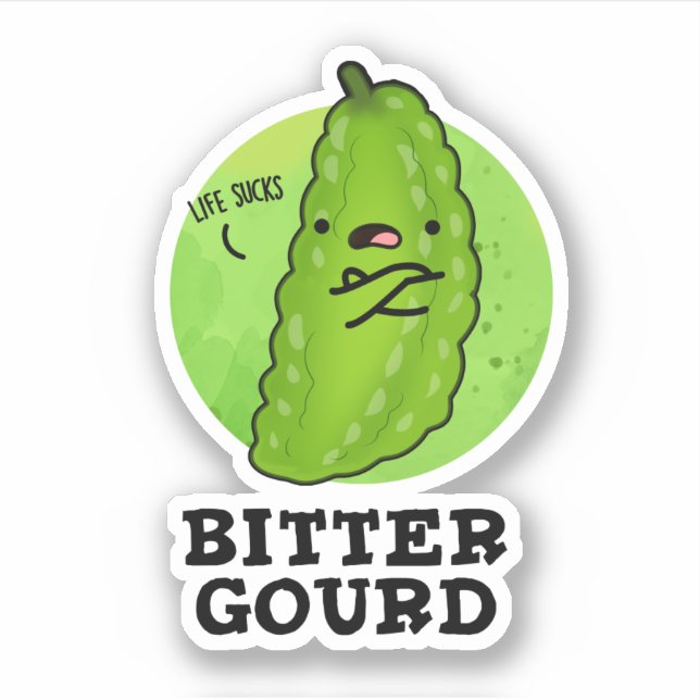 Pegatina Bitter Gourd Funny Veggie Pun (Anverso)
