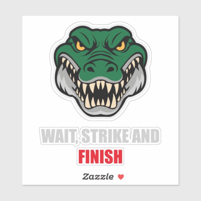 Pegatina BJJ Crocodile Submission Quote (Hoja)