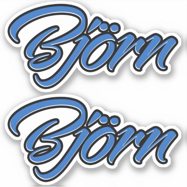 Pegatina Björn Name blue Aufkleber Sticker Stickerset (Anverso)