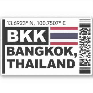 Pegatina BKK Bangkok Boarding Pass - Thailand Travel