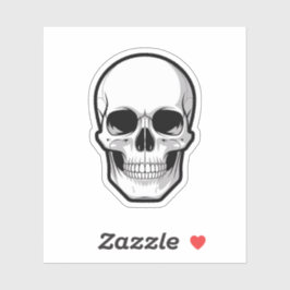 Pegatina Black and White Skull Halloween Sticker