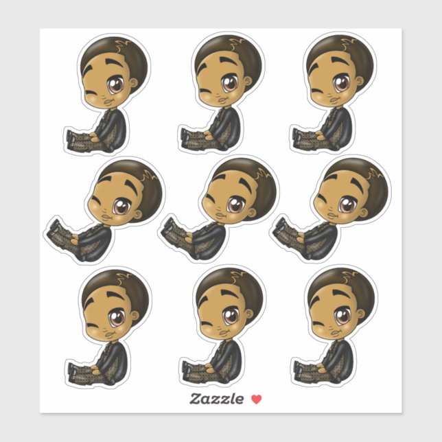 Pegatina Black Anime Boys (Hoja)