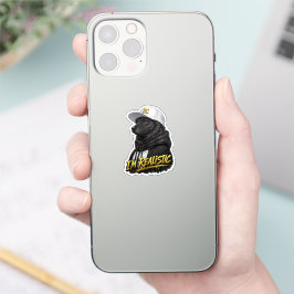 Pegatina Black Anime Dog Streetwear Art | I'm Realistic