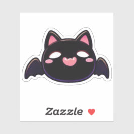 Pegatina Black Bat Cat - Kawaii Flying Kitten