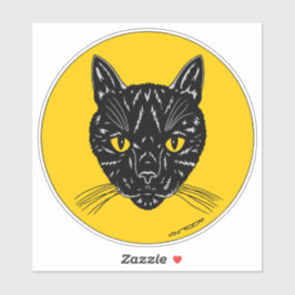 Pegatina Black Cat Face