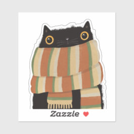 Pegatina Black Cat Fall Season Happy Halloween