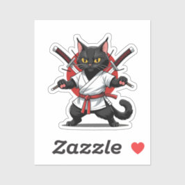 Pegatina Black Cat Samurai Stickers