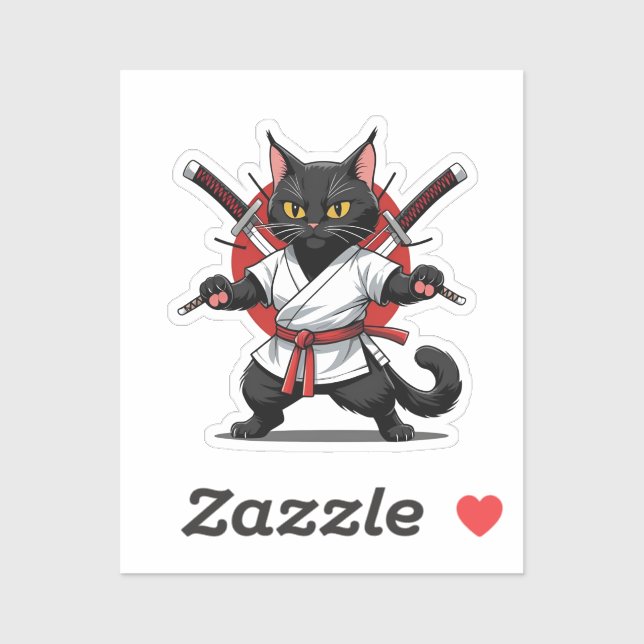 Pegatina Black Cat Samurai Stickers (Hoja)