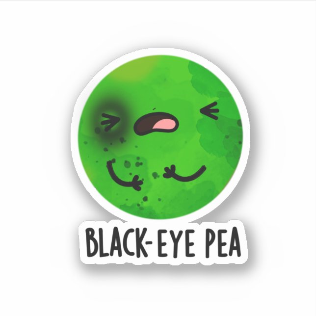 Pegatina Black Eye Pea Funny Veggie Pun (Anverso)