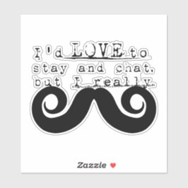 Pegatina Black Funny Humor I Mustache
