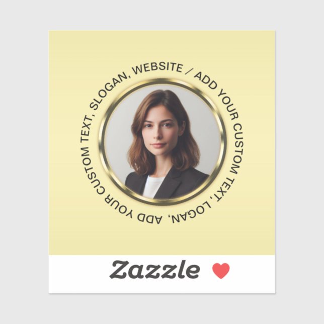 Pegatina Black & gold design, Logo or Photo in gold circle, (Hoja)