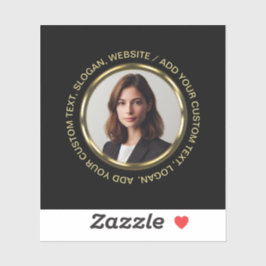 Pegatina Black & gold design, Logo or Photo in gold circle,