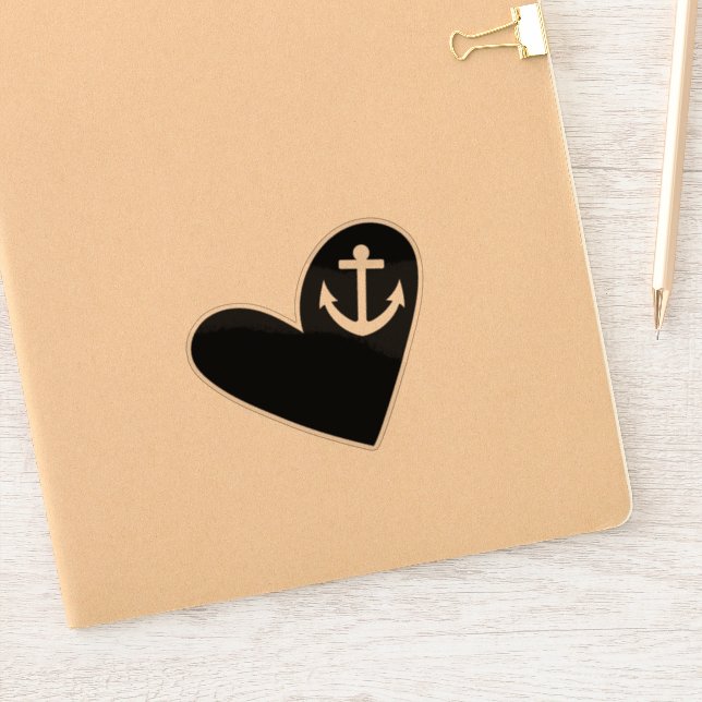 Pegatina Black Heart Anchor Transparent (Cuaderno)