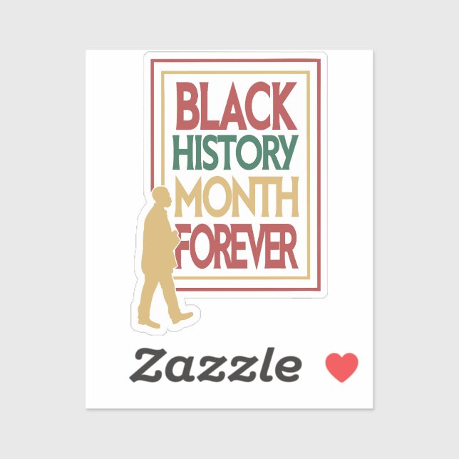 Pegatina Black History Month Forever Typography (Hoja)