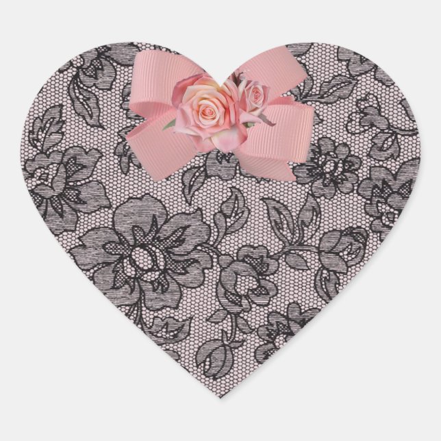 Pegatina Black Lace y Rosas (Anverso)