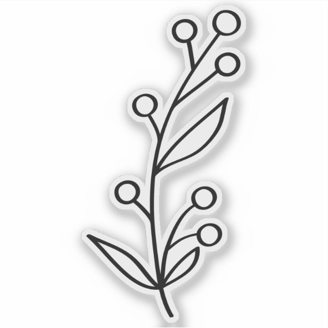 Pegatina Black Outline Berry Custom Cut  (Anverso)