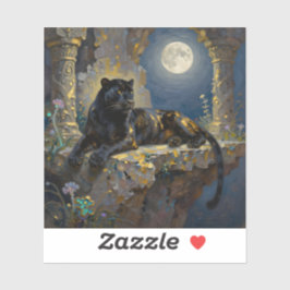 Pegatina Black Panther under the Full Moon