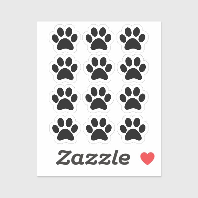 Pegatina Black Paw Print Custom Shape Vinyl (Hoja)